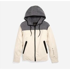 Cole Haan Zerogrand Womens L Black Cream Coat Jacket Lightweight Designer Casual